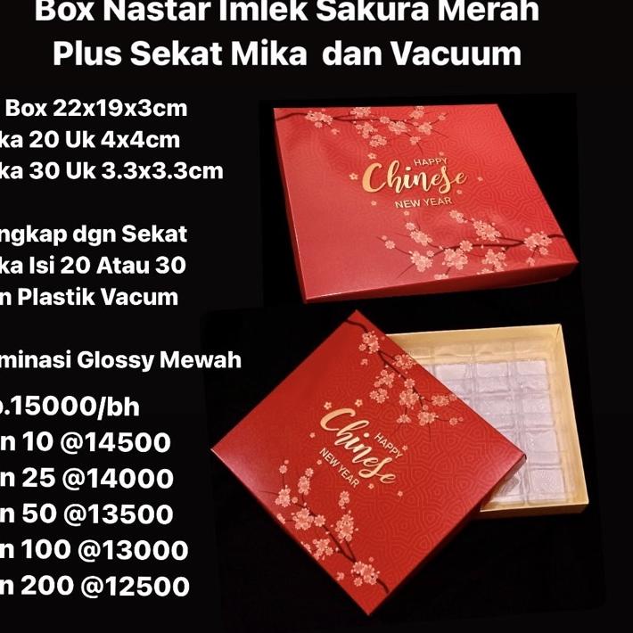 

IWA504 Box Nastar Imlek Sakura Merah Plus Sekat Mika dan Vacuum +