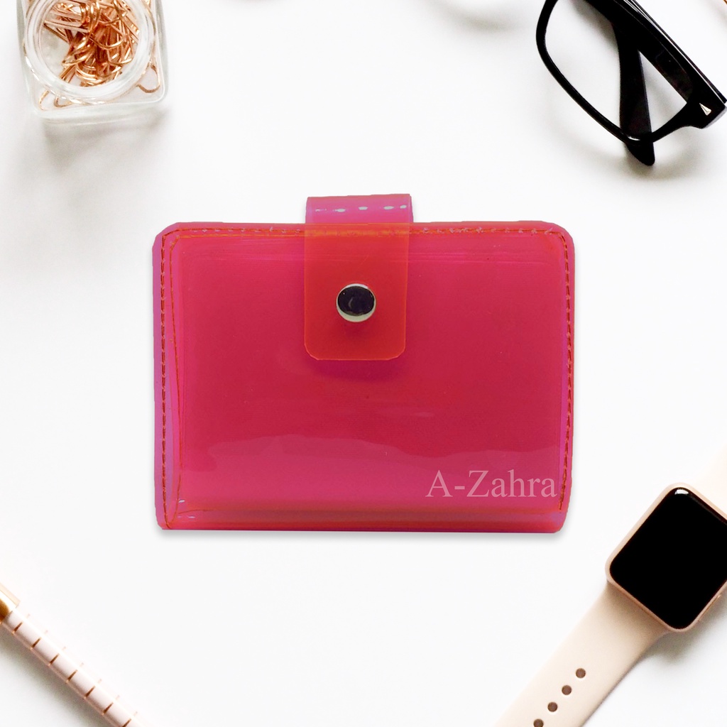 A-ZAHRA 021 DOMPET TRANSPARAN MINI KANCING / DOMPET MINI / DOMPET KARTU DAN UANG TRANSPARAN