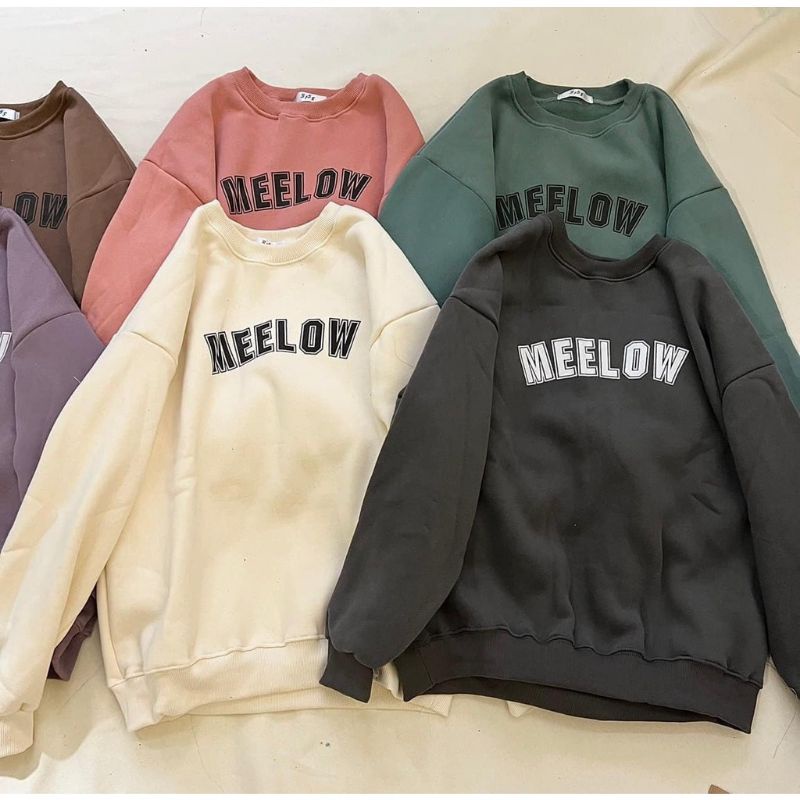 S - XXXXXL(6XL) Sweater Oversize SAD GIRL MEELOW Crewneck BIG SIZE Korean Harajuku Sweatshirt Jumbo Fleece Jaketin aja