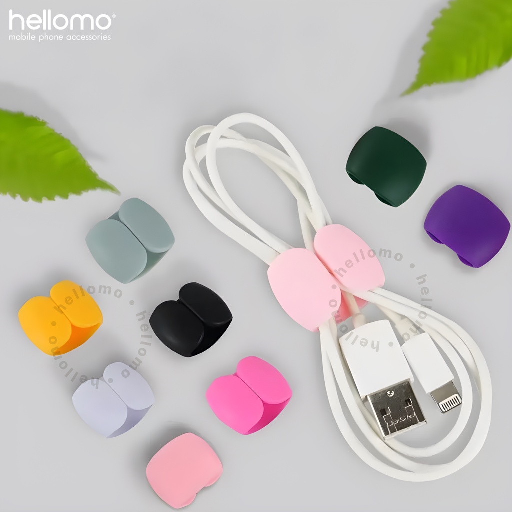 Holder Ikat Kabel / Penjepit Kabel Silikon Klip Kabel Perapi Kabel Charger Clips Cable Universal Organizer Usb Bentuk Bulat Charger Cord Buckle Tali Pengikat Kabel Premium Quality Murah