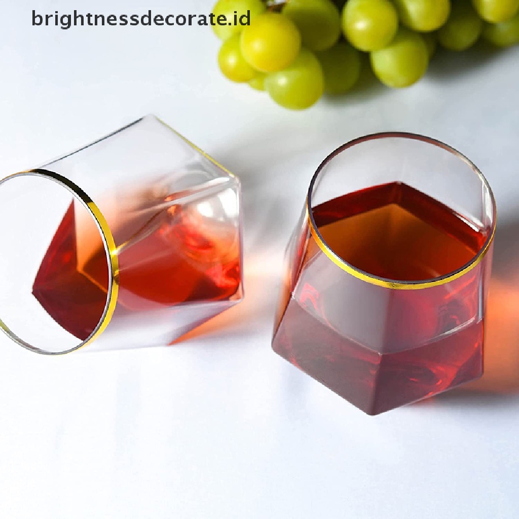 [Birth] Gelas Hexagonal 360ml Wedding Wine Gelas Minum Gelas Cocktail Transparan [ID]