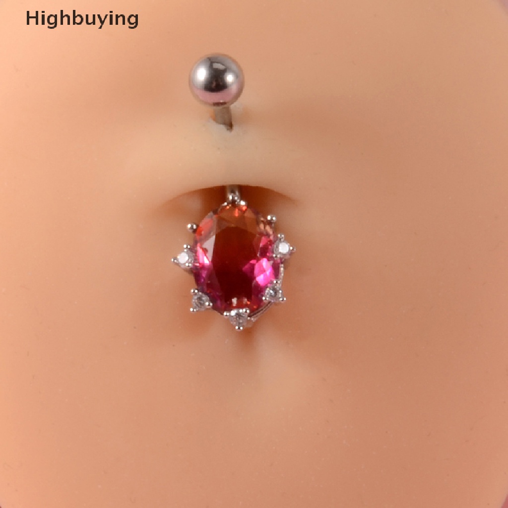 Hbid 1Pcs Surgical Steel Belly Button Heart Belly Zircon Cincin Pusar Glory