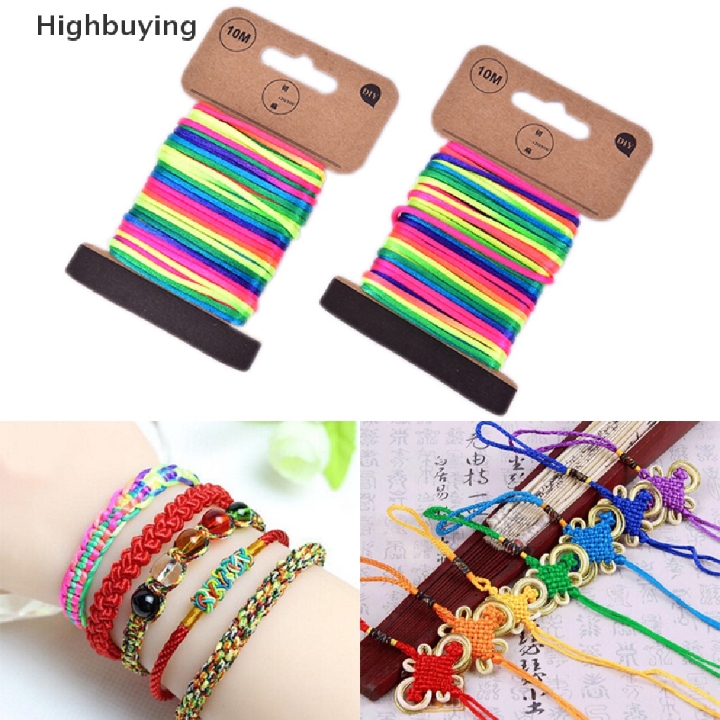 Hbid 10M 2.5mm Multicolor Thread Cord Braided Bracelet String Knitg Benang Tali Glory