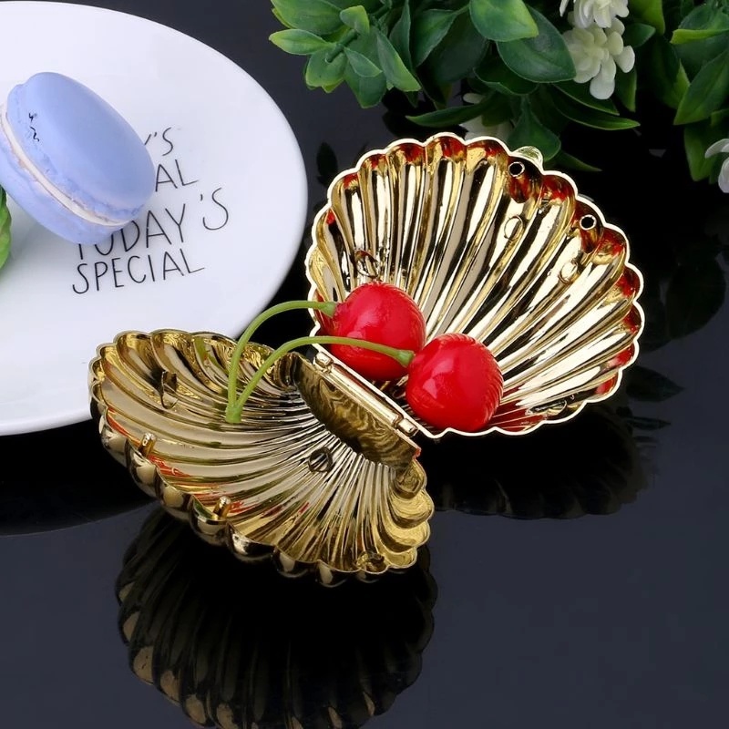 Kotak Display Bros Bentuk Kerang Creative Jewelry Organizer Portable Plastic Case Korean Style Kotak Kemasan Perhiasan