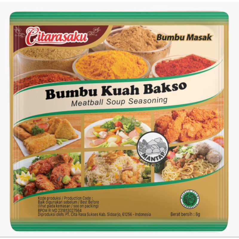 

Citarasaku Bumbu Kuah Bakso (12 pcs @ 8 gr)