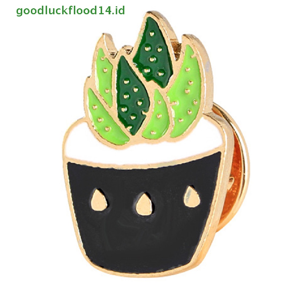 [GOOGFOUR] 6 Pcs/Set Enamel Bros Pin Tanaman Kaktus Kerah Pin Lencana Wanita Perhiasan Hadiah [TOP]