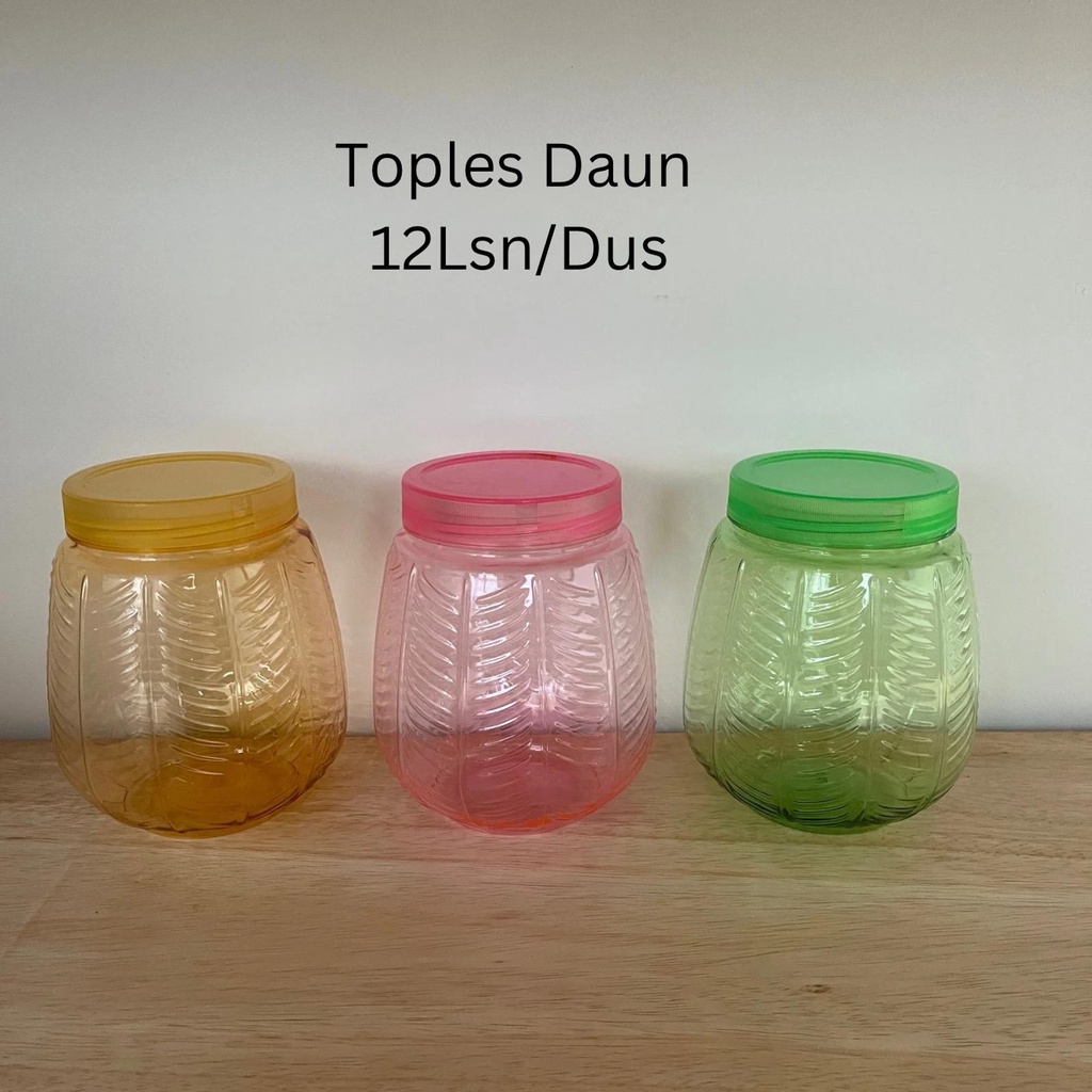 [4pcs] - Toples plastik Daun 4 warna 1,5Liter