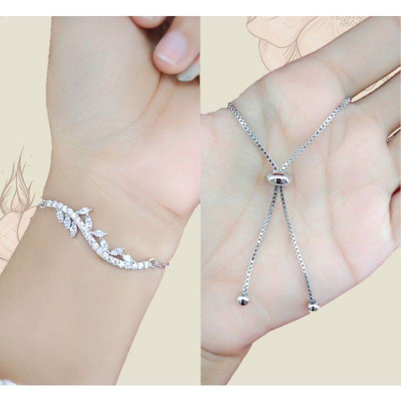 GELANG SILVER SERUT DEWASA | GELANG SERUT WANITA | GELANG PERMATA SILVER | GELANG SILVER DEWASA