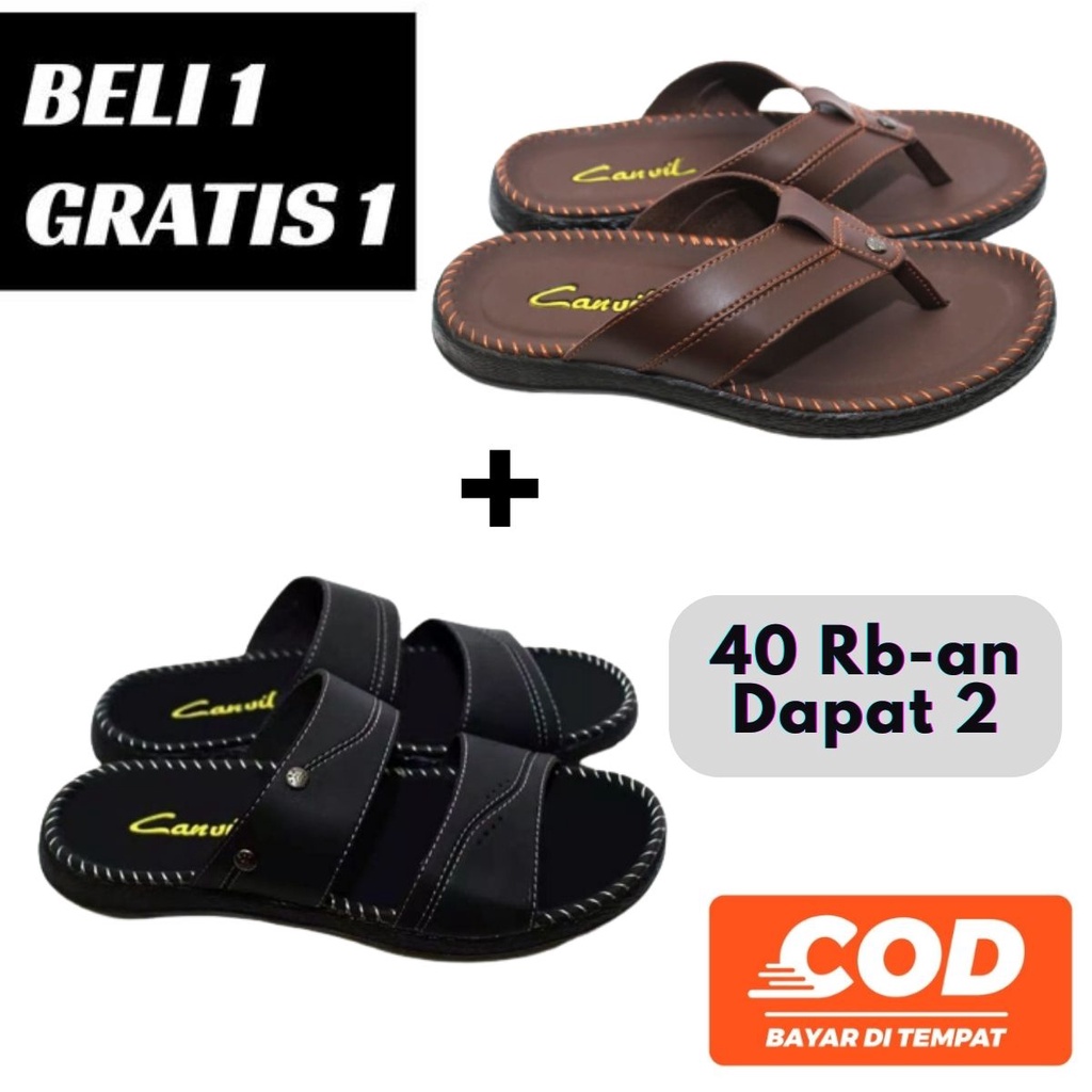 SANDAL KULIT PRIA BELI 1 GRATIS 1 TERMURAH 2023