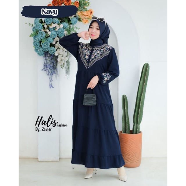DRESS BORDIR SUSUN BY HALIS FASHION // DRESS WANITA // GAMIS BORDIR MUSLIMAH