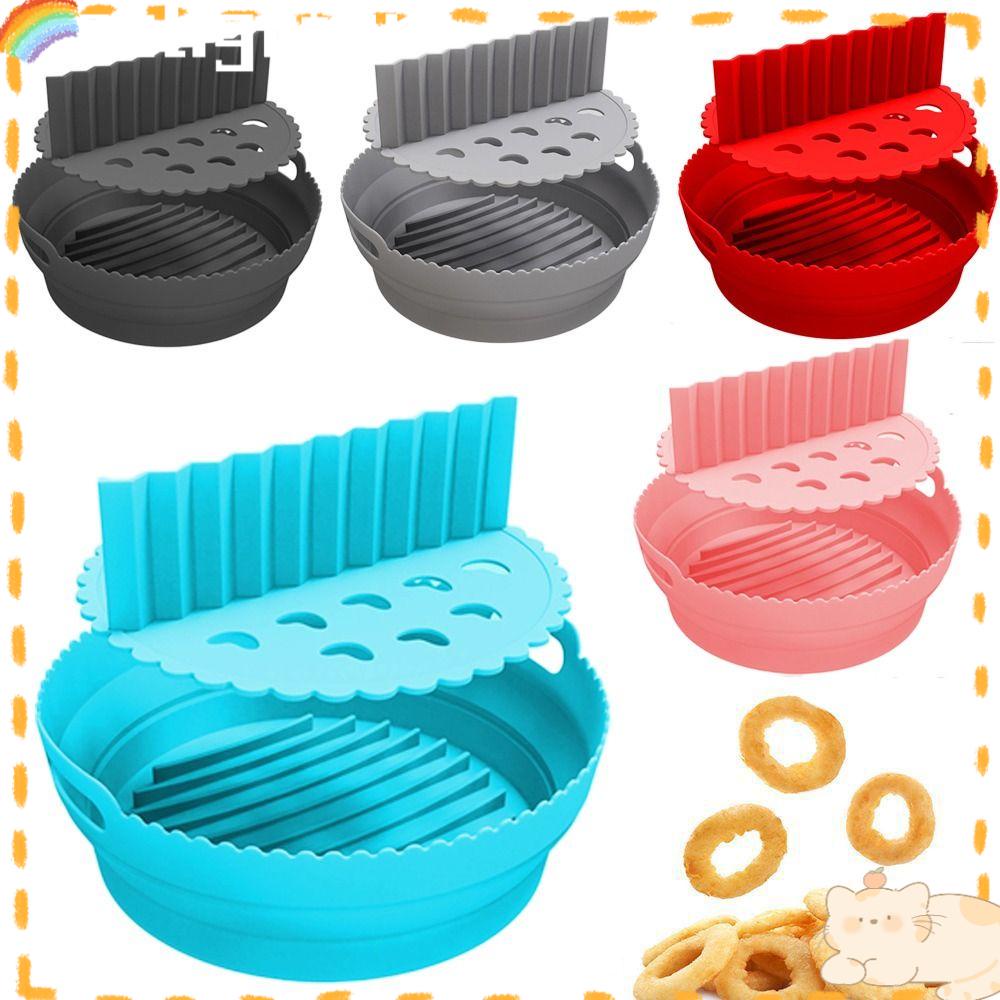 Solighter Round Silicone Pot Pizza Plate Grill Pot Tray Masak Reusable Pengganti Liners Dengan Split Pad