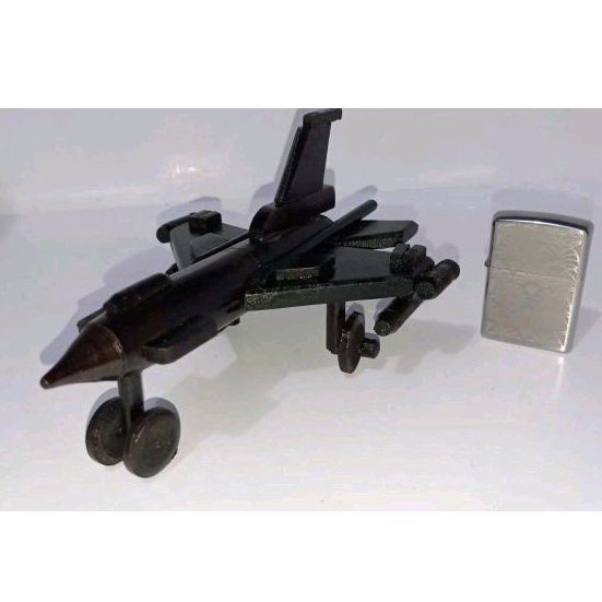 MINIATUR DIECAST PESAWAT F16 KAYU UKURAN ±15 CM