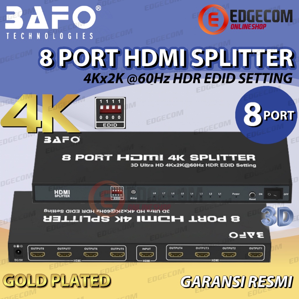 HDMI SPLITTER 8 Port V2.0 Support 4K BAFO