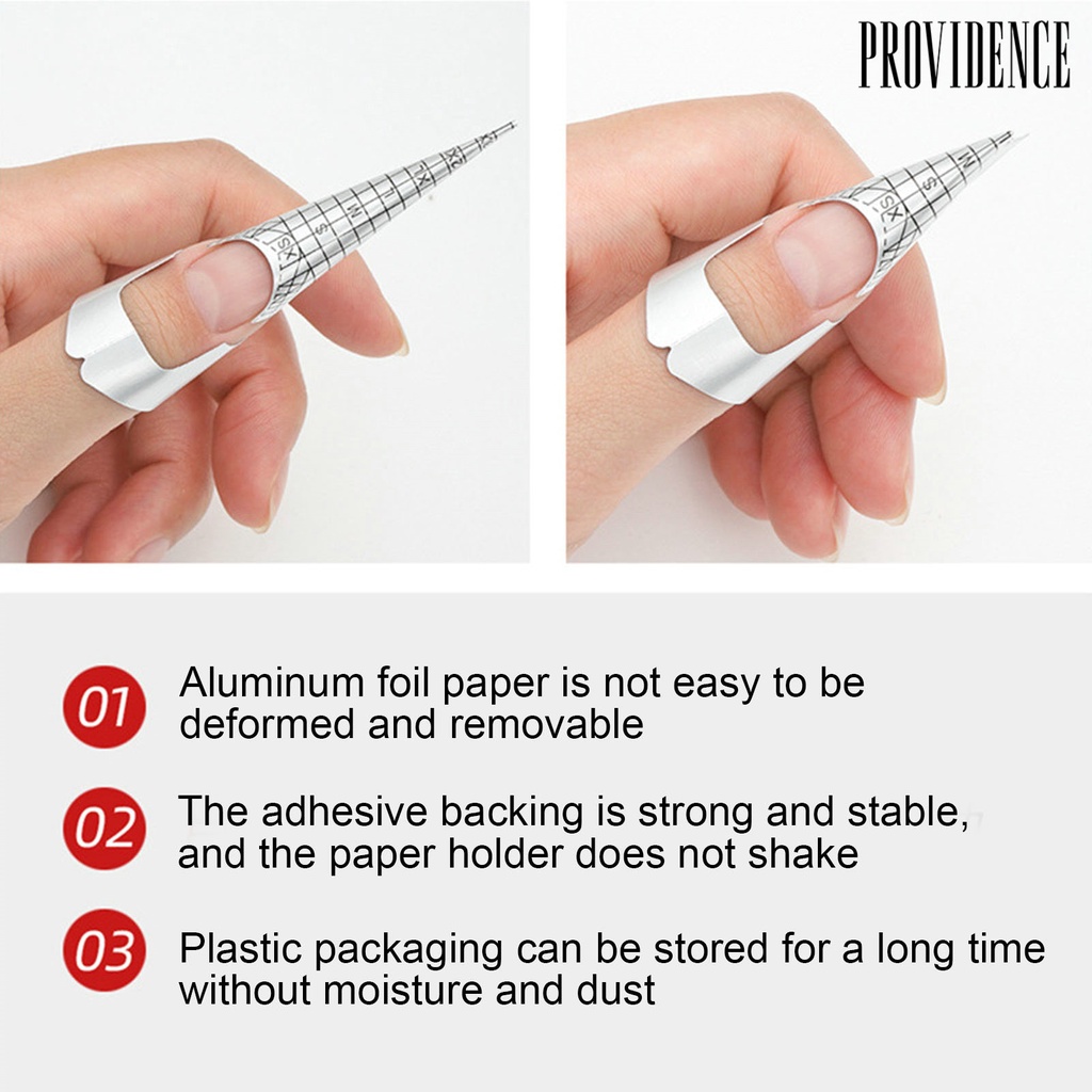 Providence 1tas/Roll Nail Tips Guide Self-adhesive Dustproof Moisture-proof Non-deformable Bentuk Ikan Aluminium Foil Panduan Ekstensi Kuku Salon Kuku