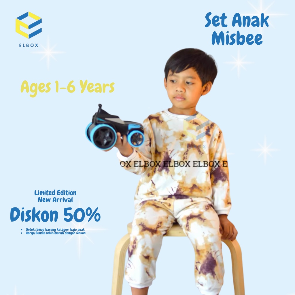 BISA COD ELBOX SETELAN ANAK KAOS UNISEX / BAJU TIDUR ANAK / PIYAMA ANAK 1-6 TAHUN