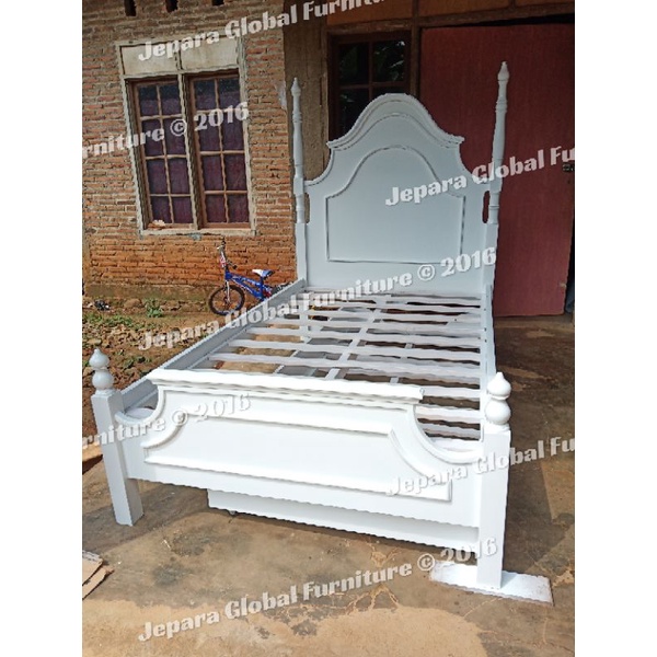 Dipan Tempat Tidur kanopi mahkota laci 2 ukir (dipan dewasa,dipan ukir jati,dipan jati murah )