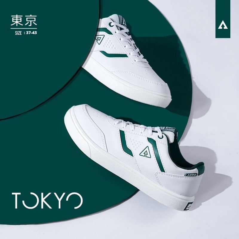 Aerostreet 37-43 Tokyo Putih Army - Snepatu Sneakers Casual Pria Wanita Aero Street medan