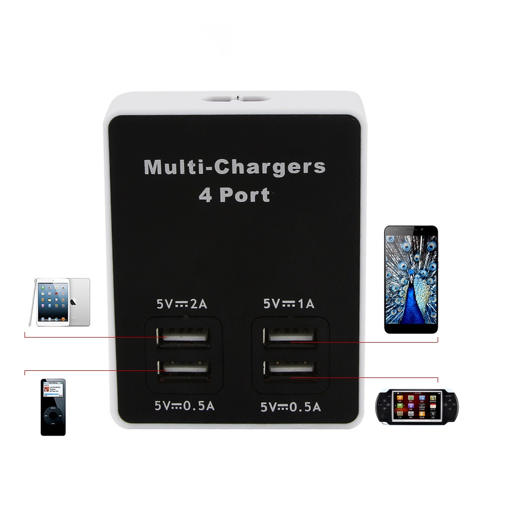 Multi Charge 4port Cocok Untuk Semua Jenis Kamera IPhone Ipad Mp4 Zgane Player