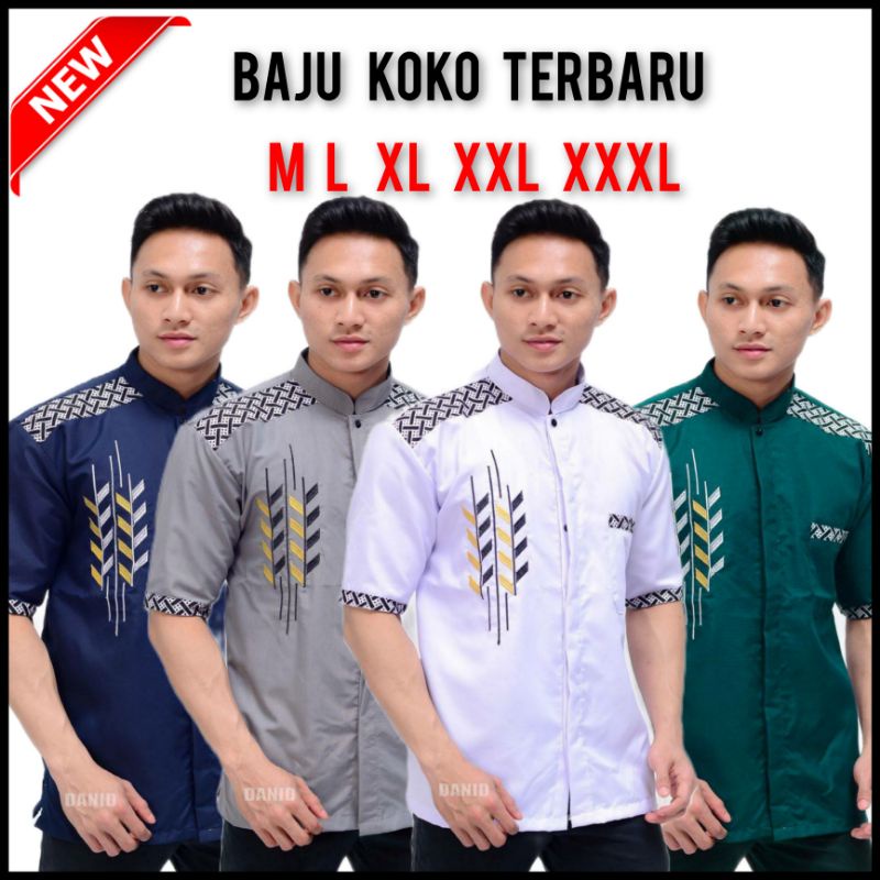 Big Size Baju Koko Pria Jumbo Premium Lengan Pendek XXL XXXL