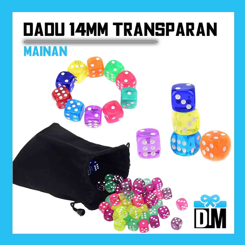 Dadu Transparan Bening Resin Premium Plastik Kaca Anti Banting Pecah