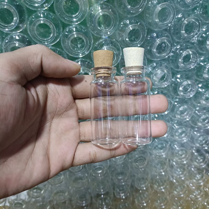 Botol kaca 5ml , 6ml ,8ml , 10ml , 12ml , 15ml , 20ml Botol vial kaca tutup kayu souvenir hias