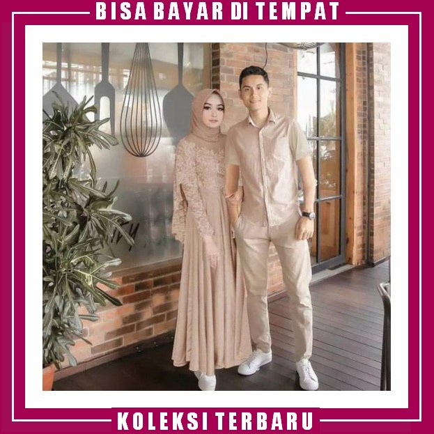 Bani Batuta - Gamis Koko Couple Set Rabbani Syakila Exclusive Couple Ameena Brukat Pasangan Suami Is