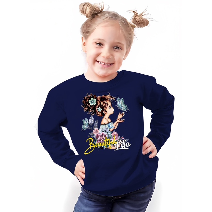 Atasan sweater anak-anak/ Fashion anak-anak cewek/ New Fashion anak-anak perempuan / Pakaian Baju an