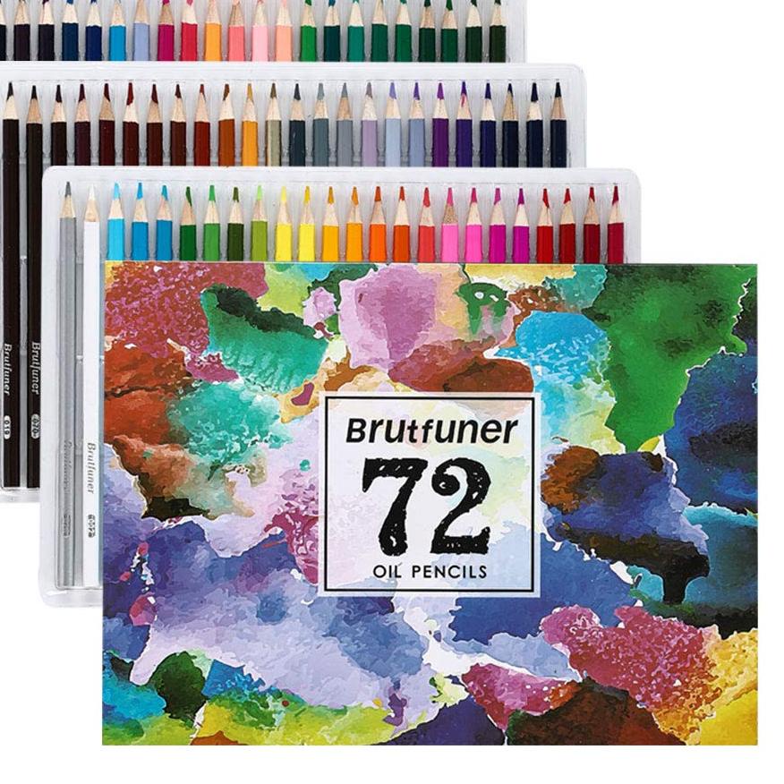 

ハ Pensil Warna Brutfuner Painting Oil Pencil Artist Color Pencils Set 72 Promo