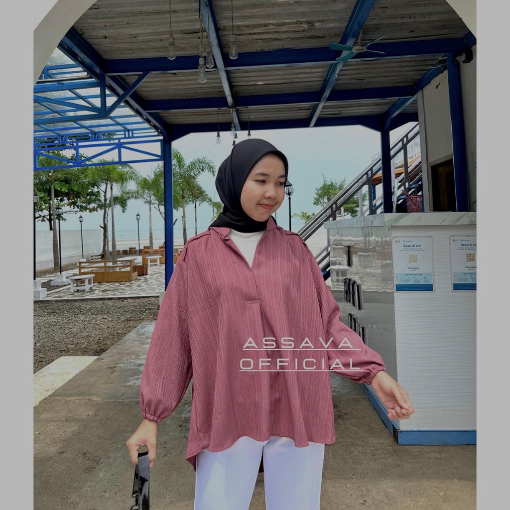 Kemeja Blouse Wanita Lady Crush - Outer Baby Crush Korean Style - Kemeja Kekinian Polos