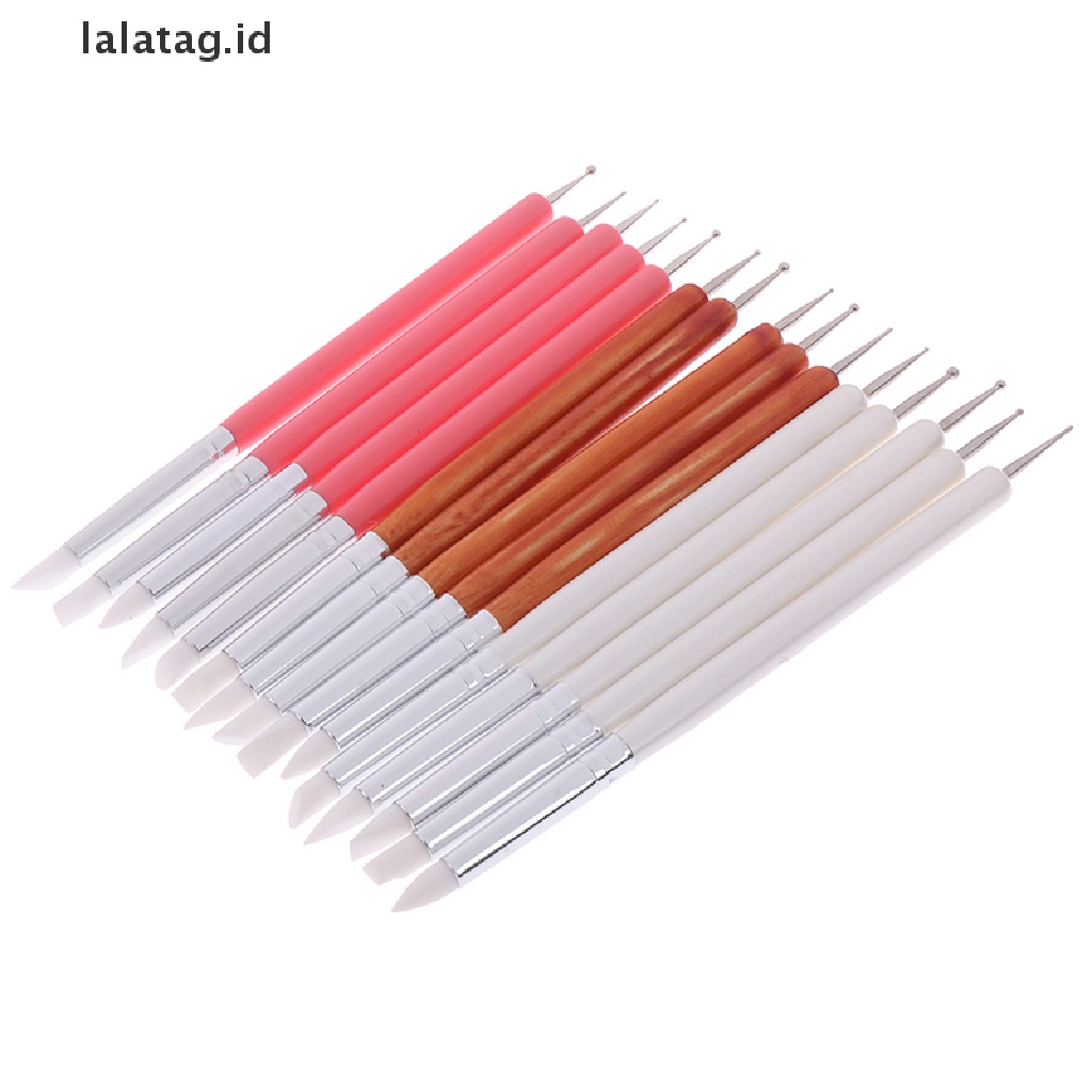 [lalatag] 5pcs/set soft pottery clay Alat Silikon+stainlestwo head sculpg art tool [ID]