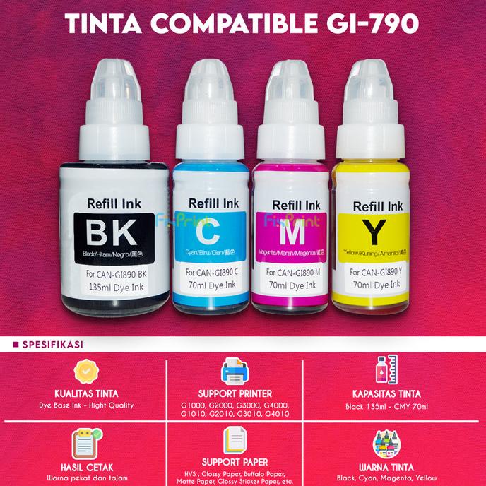 

1 Set Tinta GI790 790 Refill Canon G1010 G2010 G3010 G4010 G1000 G2010