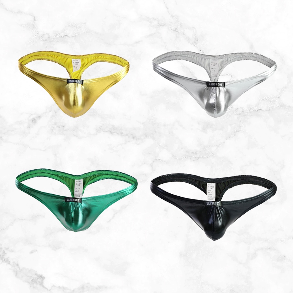 VANSKOOS Thong Metalic Celana Dalam Seksi Pria Men Sexy Underwear VS10