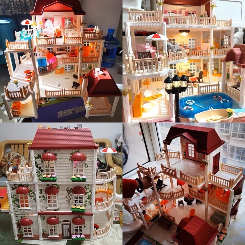 diy koala diary doll house crystal villa mainan boneka rumah2an