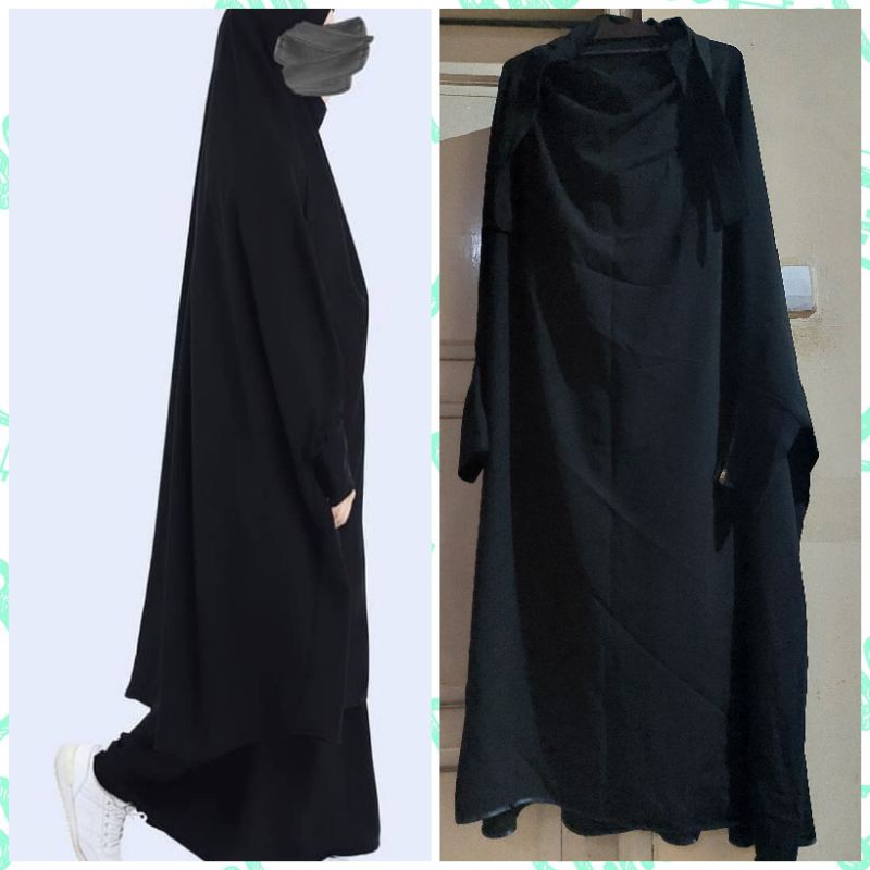 SOLD SOLD SOLD PRELOVED FRENCH KHIMAR SET ROK JET BLACK