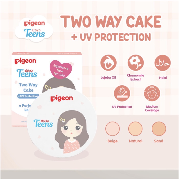 PIGEON Two Way Cake Bedak Wajah Foundation BPOM 14gr NF