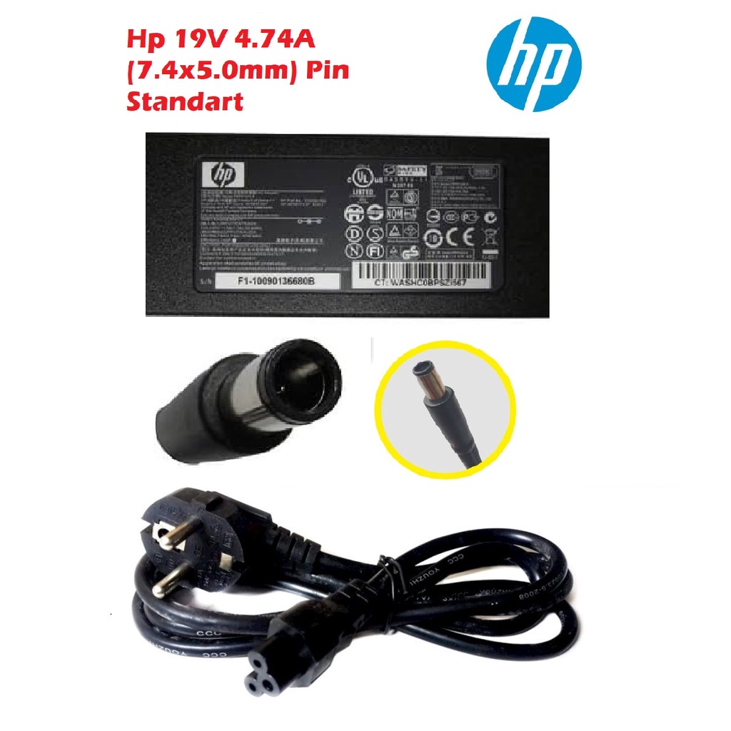 ORIGINAL ADAPTOR HP 19V 4.74A (7.4x5.0MM)PIN DV5 DV6 CQ43 CQ42 8540 8560 6515 8530P 6930P CQ71 CQ70 CQ60 4710S  NC6400 2230s 6510b 6710b