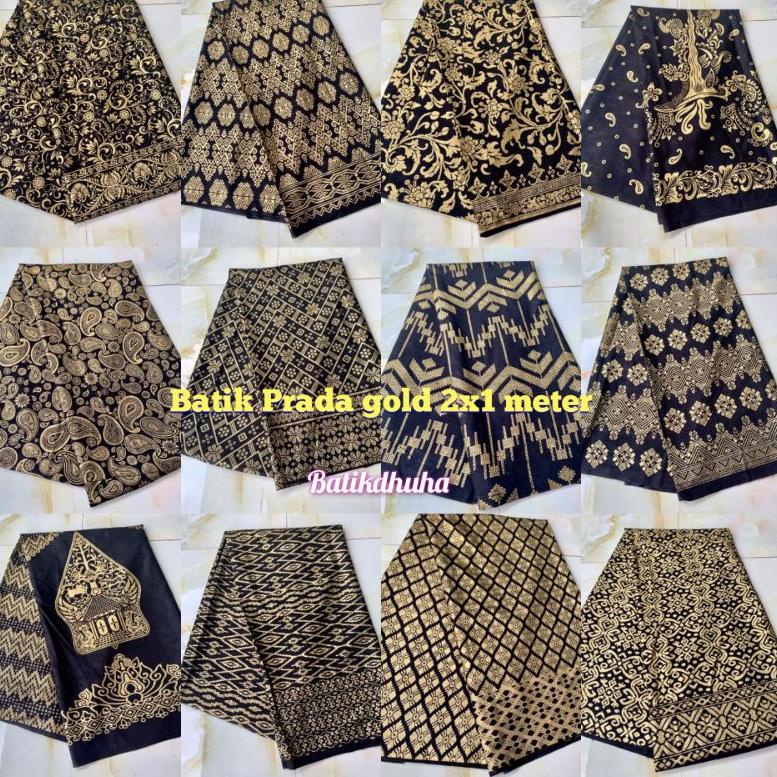 ↾ KAIN BATIK SONGKET PRADA ANJANI / KAIN BATIK PRADA BALI WARNA GOLD HARGA MURAH 85Y