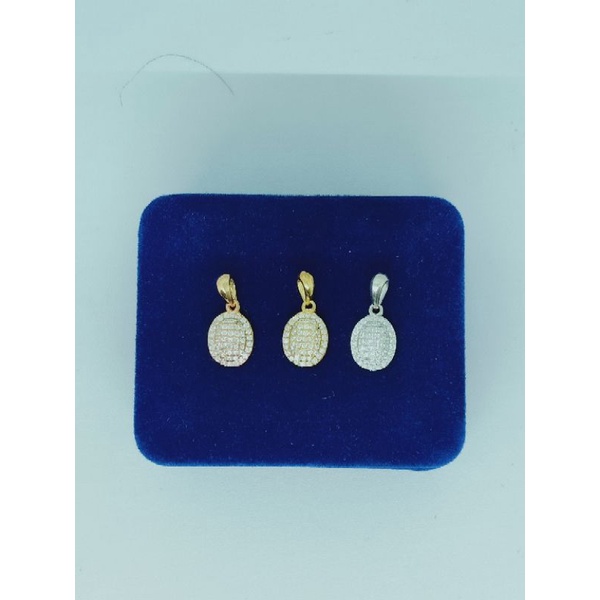 kalung rantai nori paperclip+liontin oval mp/perak asli silver 925 lapis emas/perhiasan fashion wanita terbaru