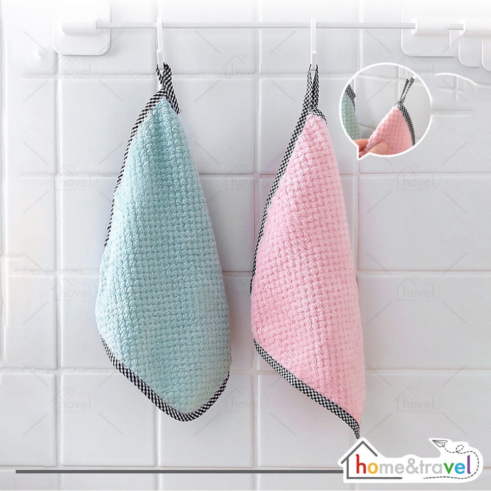 HOVELSHOP Lap Kain Tangan Microfiber Serbet Piring Gelas Dapur Multifungsi