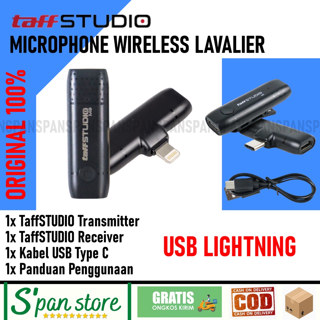 Mic Wireless Mic Clip On Vlog Smartphone Original Taffstudio