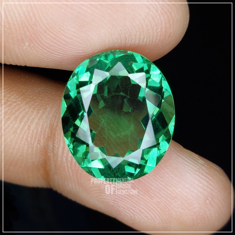 Batu Green Quartz Oval Cutting Kristal Good Quality