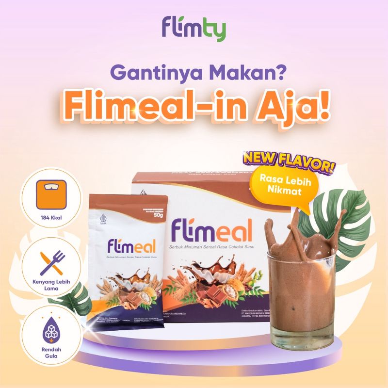 

FLIMEAL SERBUK MINUMAN SEREAL RASA COKELAT SUSU 600G | 12 SACHET