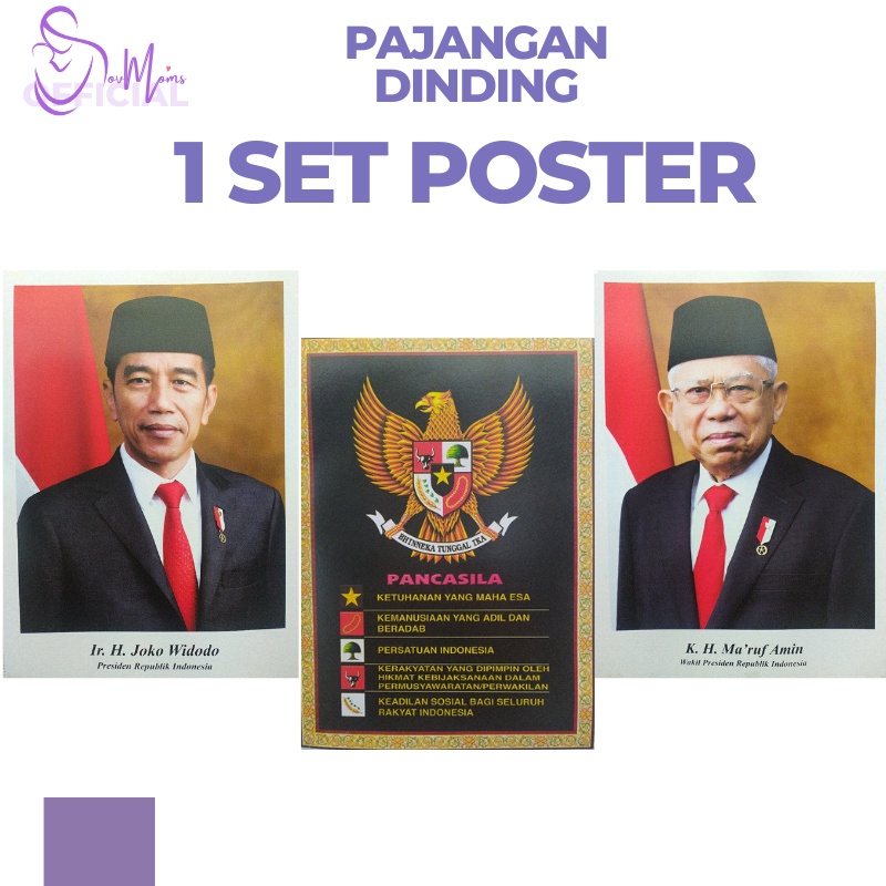 Gambar Presiden Resmi Poster Pigura Photo Presiden dan wakil Poster Lambang Garuda Pancasila Terbaru