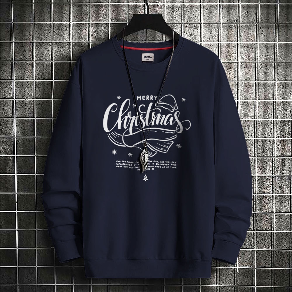 HIPNOP  Sweater CTYPO Navy Sweater Outerwear Pria CrewNeck Unisex