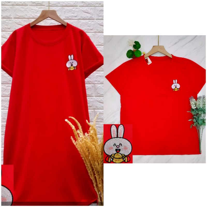 Kaos imlek kids lucu merah combed