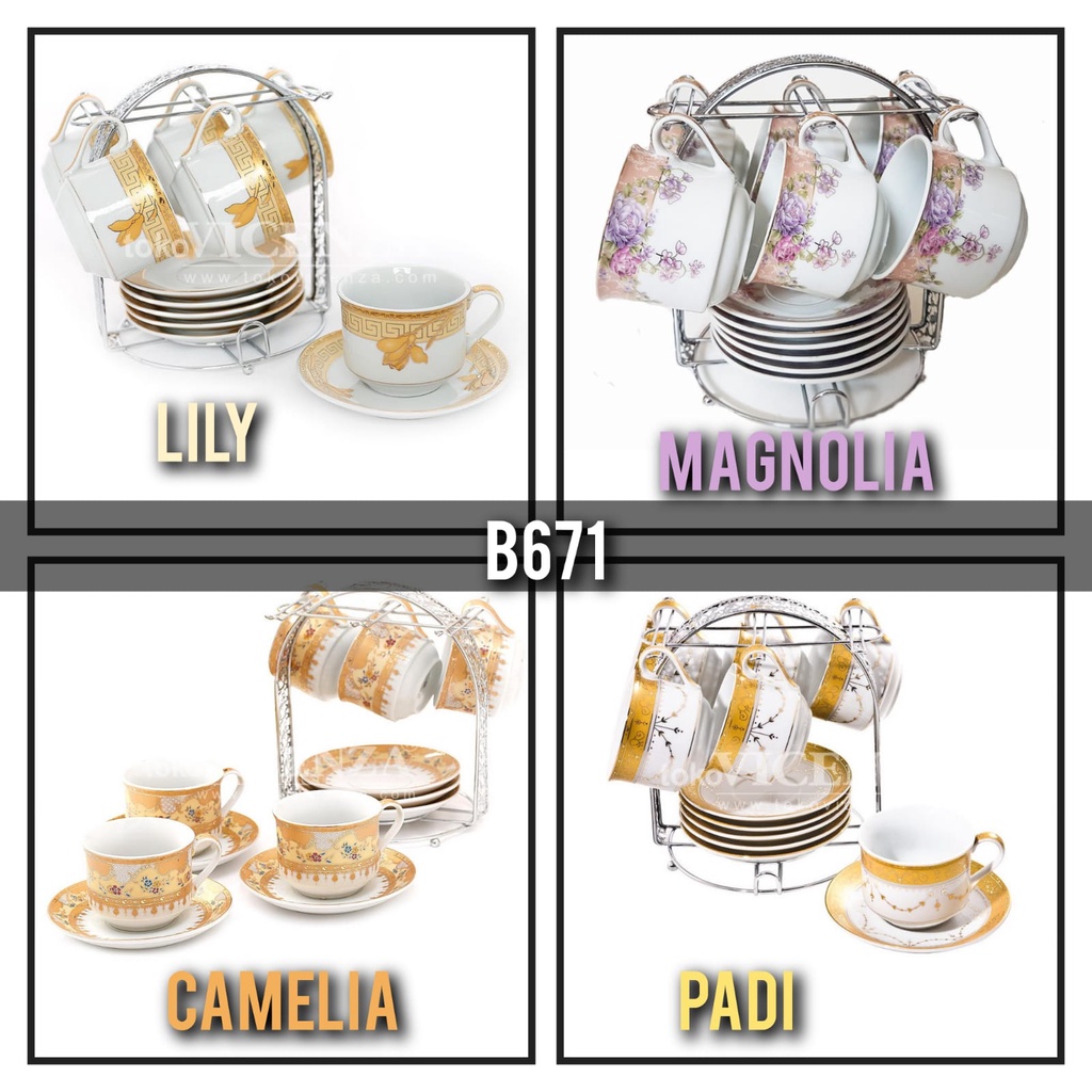 Cangkir / Gelas dengan tatakan piring 1 Set Vicenza 671