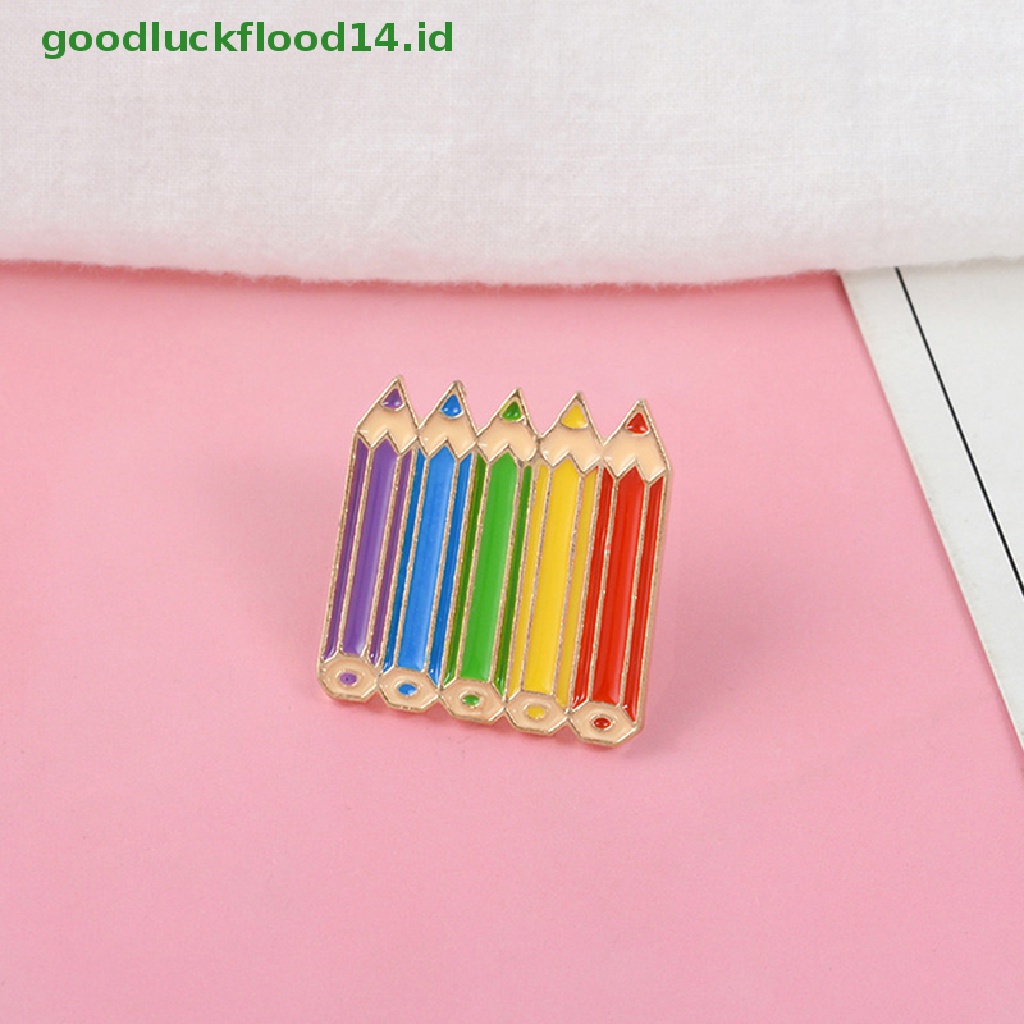 [GOOGFOUR] Pensil Warna Enamel pin Masa Kecil Manis Lucu Lencana Bros Kerah pin Denim Kemeja Kerah Kartun Perhiasan Hadiah Anak Gadis Teman [TOP]