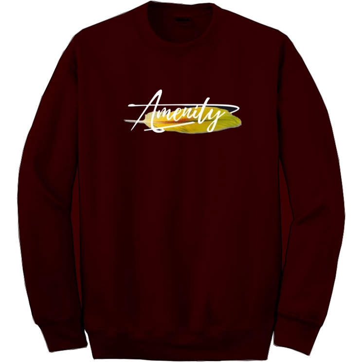 crewneck sweater pria kekinian motif ARMENITY termurah /bahan fleece lembut dan tebal