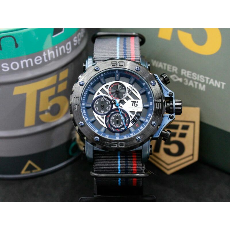 JAM TANGAN PRIA T5 ORIGINAL H3946G CHRONOGRAPH WATERRESIST PLUSBOX PAPERBAG