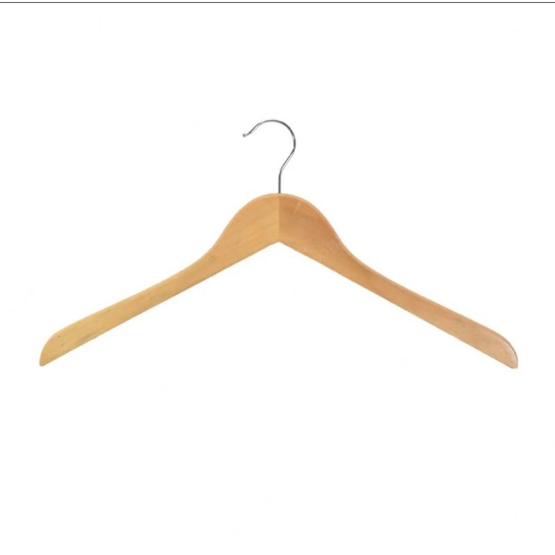 Hanger Kayu Dewasa Warna Natural Bekas Pemakaian Masih Bagus